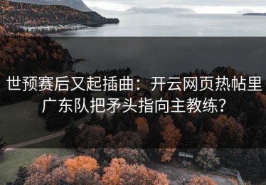 世预赛后又起插曲：开云网页热帖里广东队把矛头指向主教练？