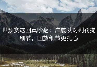 世预赛这回真吵翻：广厦队对判罚提细节，回放细节更扎心