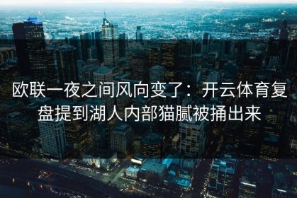 欧联一夜之间风向变了：开云体育复盘提到湖人内部猫腻被捅出来
